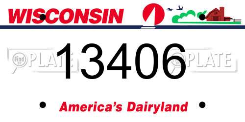 13406 Wisconsin License Plate