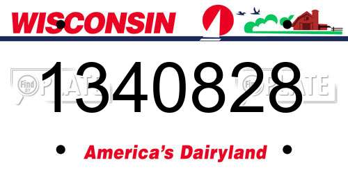 1340828 Wisconsin License Plate