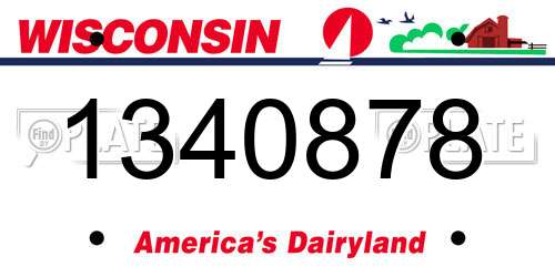 1340878 Wisconsin License Plate