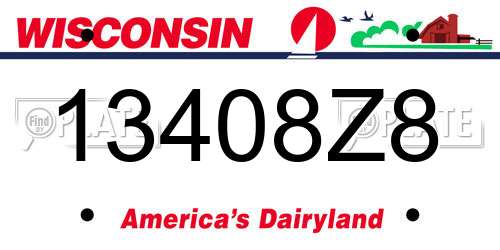 13408Z8 Wisconsin License Plate
