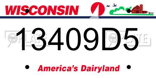13409D5 Wisconsin License Plate