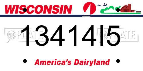 13414I5 Wisconsin License Plate