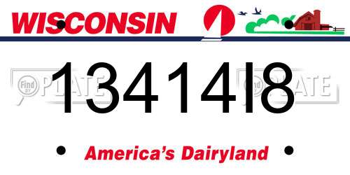 13414I8 Wisconsin License Plate