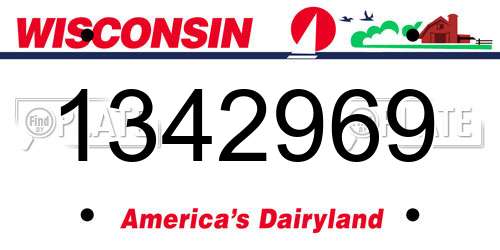 1342969 Wisconsin License Plate