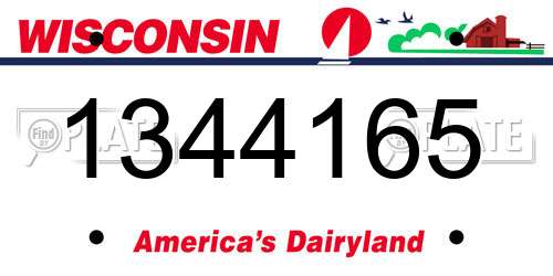 1344165 Wisconsin License Plate