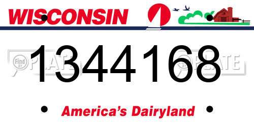 1344168 Wisconsin License Plate