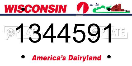 1344591 Wisconsin License Plate