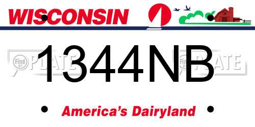 1344NB Wisconsin License Plate