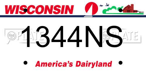 1344NS Wisconsin License Plate