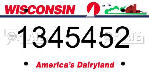 1345452 Wisconsin License Plate