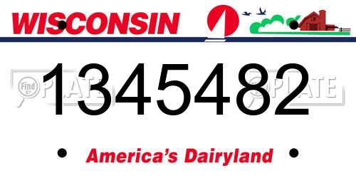 1345482 Wisconsin License Plate