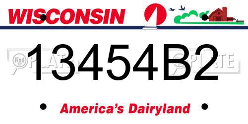 13454B2 Wisconsin License Plate