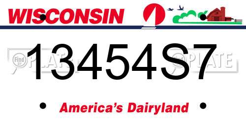 13454S7 Wisconsin License Plate