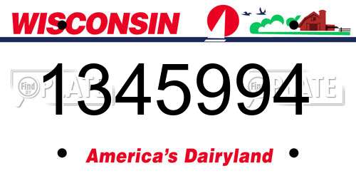 1345994 Wisconsin License Plate