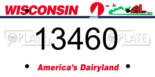 13460 Wisconsin License Plate