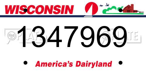 1347969 Wisconsin License Plate
