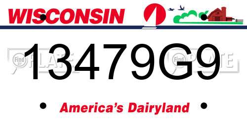 13479G9 Wisconsin License Plate