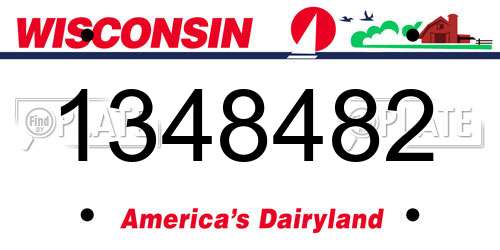 1348482 Wisconsin License Plate