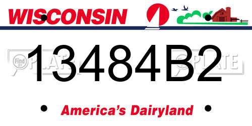 13484B2 Wisconsin License Plate