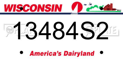 13484S2 Wisconsin License Plate