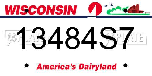 13484S7 Wisconsin License Plate