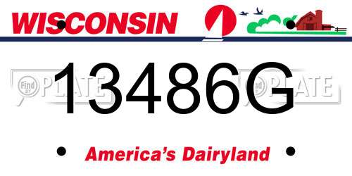 13486G Wisconsin License Plate