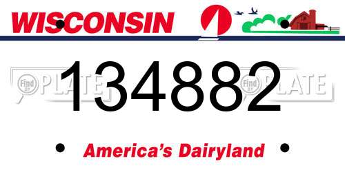 134882 Wisconsin License Plate