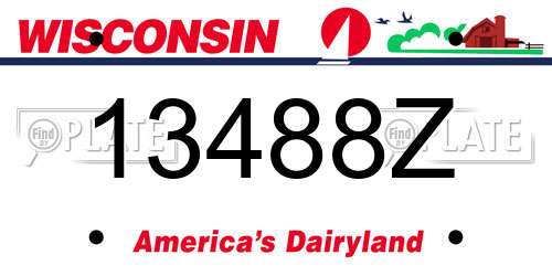 13488Z Wisconsin License Plate