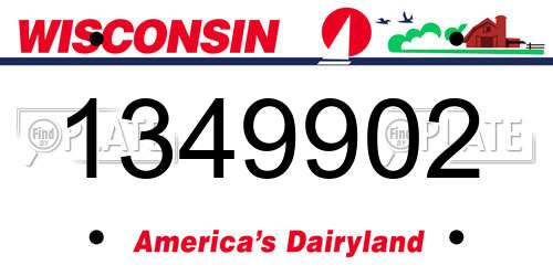 1349902 Wisconsin License Plate