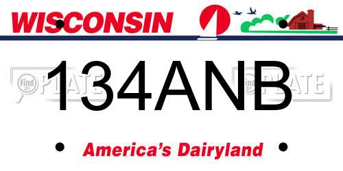 134ANB Wisconsin License Plate
