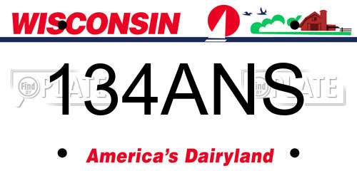 134ANS Wisconsin License Plate