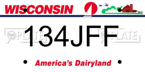 134JFF Wisconsin License Plate