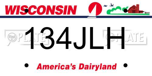 134JLH Wisconsin License Plate