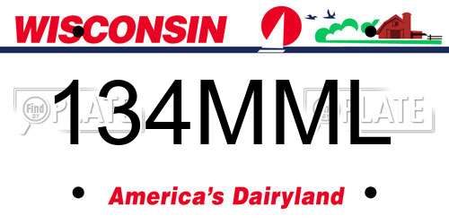 134MML Wisconsin License Plate
