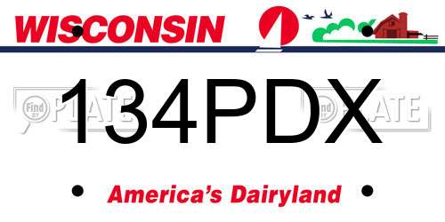134PDX Wisconsin License Plate