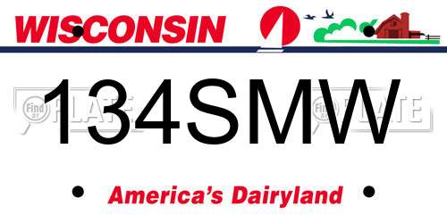 134SMW Wisconsin License Plate