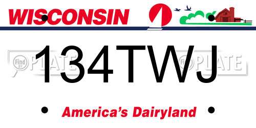 134TWJ Wisconsin License Plate