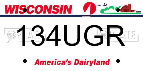 134UGR Wisconsin License Plate