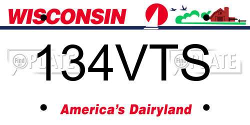 134VTS Wisconsin License Plate