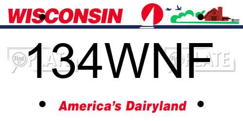 134WNF Wisconsin License Plate