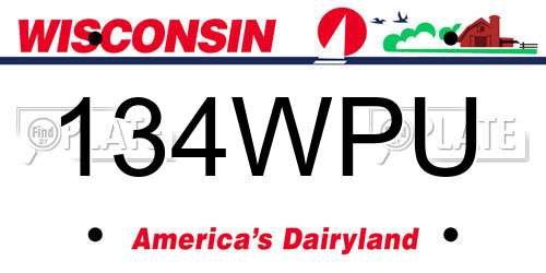 134WPU Wisconsin License Plate