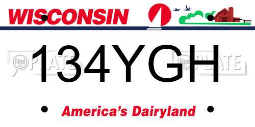 134YGH Wisconsin License Plate