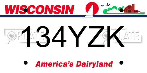 134YZK Wisconsin License Plate