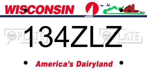 134ZLZ Wisconsin License Plate