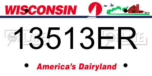 13513ER Wisconsin License Plate