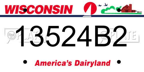 13524B2 Wisconsin License Plate