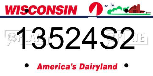 13524S2 Wisconsin License Plate