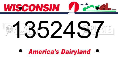 13524S7 Wisconsin License Plate