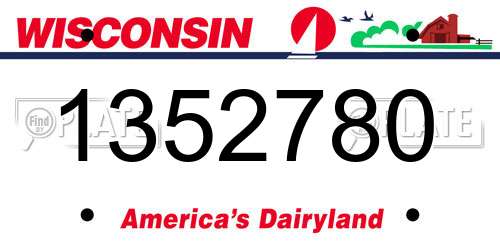 1352780 Wisconsin License Plate