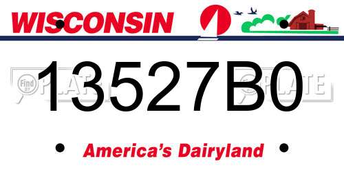 13527B0 Wisconsin License Plate